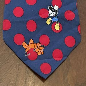 Vintage Balancine Red Blue Polkadot 100% Silk men’s Neck Tie Made In Korea￼